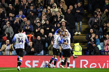 Sheffield 'li Callum Paterson, 28 Şubat 2025' te Sheffield, Sheffield, İngiltere 'de Çarşamba günü Sunderland' a karşı oynanan Gökyüzü İddia Şampiyonası maçında 1-1 kazanma hedefini kutluyor.