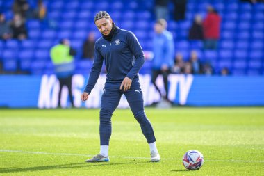 Blackpool 'dan Sammy Slivera, Sky Bet Ligi 1 maçı öncesinde Stockport County' ye karşı Blackpool maçında Stokport Park Stadyumu, Stockport, 1 Mart 2025