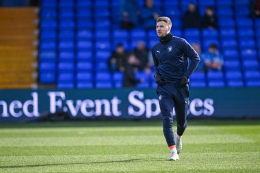 Blackpool 'dan Lee Evans, Sky Bet Ligi 1 maçı öncesinde Stockport County' ye karşı Blackpool maçında İngiltere 'nin başkenti Stockport' ta 1 Mart 2025 'te oynanan maç öncesi ısınma maçında...