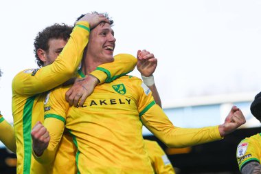 Norwich City 'den Ante Crnac, 1 Mart 2025' te İngiltere 'nin Blackburn kentindeki Ewood Park' ta oynanan Blackburn Rovers-Norwich City maçında skor golünü 1-0 yapmayı kutluyor.