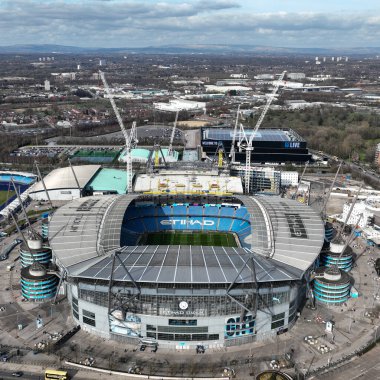 Etihad Stadyumu 'nun havadan görünüşü, Birleşik Krallık Etihad Stadyumu' nda 1 Mart 2025 tarihinde oynanan 5.
