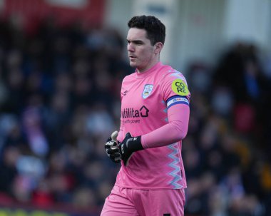 Huddersfield Town 'dan Lee Nicholls 1 Mart 2025' te Stevenage - Huddersfield Town maçında Lamex Stevenage, İngiltere 'de.