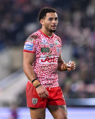 Leigh Leoparları 'ndan Umyla Hanley 28 Şubat 2025' te Leigh Spor Köyü 'nde oynanan Betfred Süper Lig 3. Raundunda Leigh Leopards ve Catalans Dragons maçında