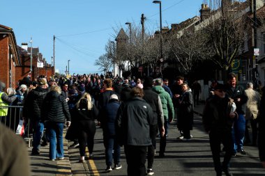 Taraftarlar Selhurst Park 'a, 1 Mart 2025 tarihinde İngiltere' nin başkenti Londra 'daki Selhurst Park' ta oynanan 5.