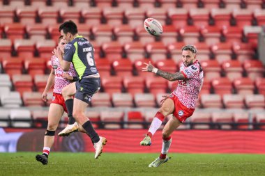 Leigh Leoparları 'ndan Gaz O' Brien, 28 Şubat 2025 'te Leigh Spor Köyü' nde oynanan Betfred Süper Lig 3. Raundunda Leigh Leopards ve Catalans Dragons maçında sahaya çıktı.