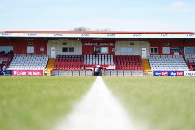 Lamex Stadyumu 'nda Stevenage, Huddersfield Town' a karşı 1 Mart 2025 'te oynanacak Sky Bet 1 karşılaşması öncesinde Lamex Stevenage Stevenage stadyumunun genel görüntüsü