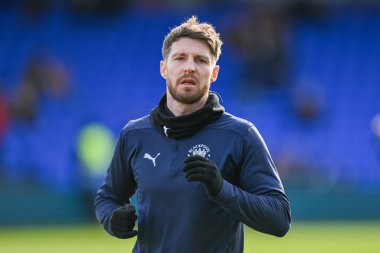 Blackpool 'dan James Husband, Sky Bet League 1 maçı öncesinde Stockport County' ye karşı Blackpool maçında İngiltere 'nin başkenti Stockport' ta 1 Mart 2025 'te oynanan maç öncesi ısınma maçında...
