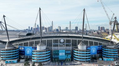 Etihad Stadyumu 'nun havadan görünüşü, Birleşik Krallık Etihad Stadyumu' nda 1 Mart 2025 tarihinde oynanan 5.