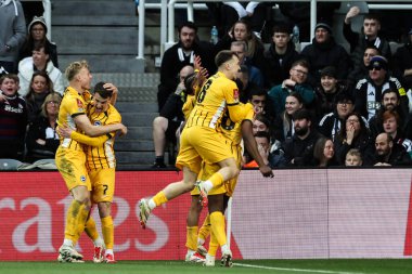 Brighton & Hove Albion 'dan Danny Welbeck, 2 Mart 2025' te St. James 's Park, Newcastle, İngiltere' de oynanan 5. Newcastle United ve Hove Albion karşılaşmasında 1-2 kazanma hedefini kutluyor.