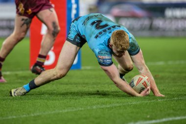 Hull FC 'den Harvey Barron, 28 Şubat 2025' te Birleşik Krallık 'taki John Smith Stadyumu' nda oynanan Huddersfield Giants vs Hull FC karşılaşmasında Betfred Süper Lig 3.