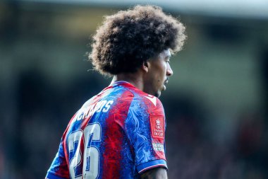 Kristal Saray 'dan Chris Richards' ın 1 Mart 2025 tarihinde Selhurst Park, Londra, İngiltere 'deki Crystal Palace - Millwall maçında Emirlikler FA Cup' ta oynadığı maçın detaylı bir görüntüsü.