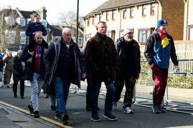 Taraftarlar Selhurst Park 'a, 1 Mart 2025 tarihinde İngiltere' nin başkenti Londra 'daki Selhurst Park' ta oynanan 5.