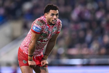 Leigh Leoparları 'ndan Umyla Hanley 28 Şubat 2025' te Leigh Spor Köyü 'nde oynanan Betfred Süper Lig 3. Raundunda Leigh Leopards ve Catalans Dragons maçında