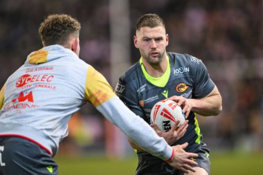 Katalan Ejderhaları takımından Bayley Sironen, 28 Şubat 2025 'te Leigh Spor Köyü, Leigh, İngiltere' de oynanan Betfred Süper Lig 3. tur karşılaşmasında Leigh Leopards ve Catalans Dragons 'a karşı oynandı.