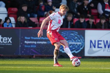 Stevenage 'den Carl Piergianni, 1 Mart 202' de Stevenage - Huddersfield Town maçında Lamex Stevenage, İngiltere 'de.