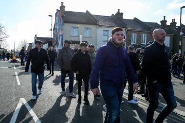 Taraftarlar Selhurst Park 'a, 1 Mart 2025 tarihinde İngiltere' nin başkenti Londra 'daki Selhurst Park' ta oynanan 5.