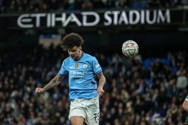 Manchester City 'den Nico O' Reilly, Birleşik Krallık Etihad Stadyumu 'nda 1 Mart 2025 tarihinde oynanan 5.