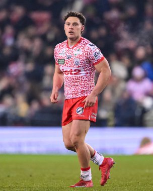 Leigh Leoparları 'ndan Lachlan Lam 28 Şubat 2025' te Leigh Spor Köyü 'nde Leigh Leopards ve Catalans Dragons maçında 3.