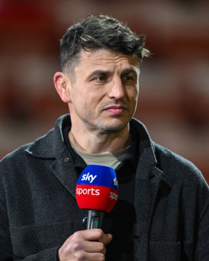 28 Şubat 2025 'te Leigh Spor Köyü Leigh Spor Salonu' nda oynanan Betfred Süper Lig 3. Raundu öncesinde Jon Wilkin, Leigh Leopards ve Catalans Dragons maçında...