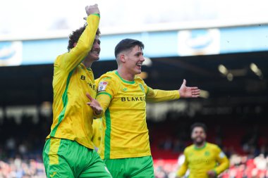 Norwich City 'den Ante Crnac, 1 Mart 2025' te İngiltere 'nin Blackburn kentindeki Ewood Park' ta oynanan Blackburn Rovers-Norwich City maçında skor golünü 1-0 yapmayı kutluyor.