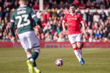 Wrexham AFC 'den Tom O' Connor, Wrexham-Bolton Wanderers maçında 1 Mart 202 'de SToK Cae Ras, Wrexham, İngiltere