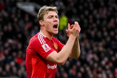 Manchester United 'dan Rasmus Hjlund, 2 Mart 2025' te Old Trafford, Manchester, Birleşik Krallık 'ta oynanan 5.