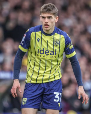 West Bromwich Albion takımının Tom Fellows 'u Gök İddia Şampiyonası maçında Leeds United ile West Bromwich Albion arasında 1 Mart 202' de Elland Road, Leeds 'de karşı karşıya geldi.