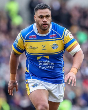 Leeds Gergedanları 'ndan Sam Lisone 3. Betfred Süper Ligi karşılaşmasında Leeds Gergedan Castleford Tigers' a karşı Headingley Stadyumu, Leeds, İngiltere, 2 Mart 2025