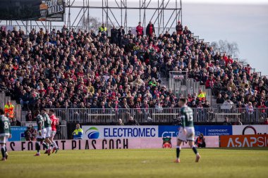 Wrexham taraftarları 1 Mart 202 'de Wrexham' a karşı SToK Cae Ras, Wrexham, İngiltere