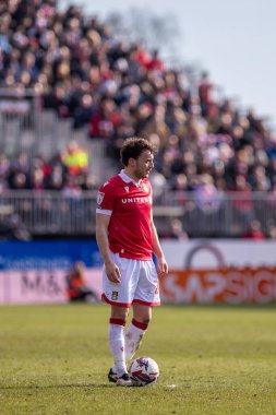 Wrexham AFC takımından Oliver Rathbone, Wrexham - Bolton Wanderers - SToK Cae Ras, Wrexham, İngiltere 1 Mart 202