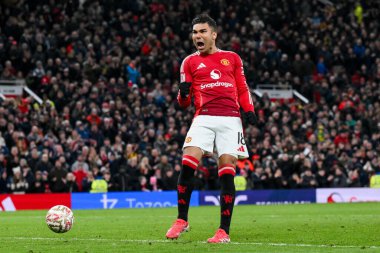 Manchester United takımının Casemiro 'su, 2 Mart 2025' te Old Trafford, Manchester, İngiltere 'de oynanan 5.