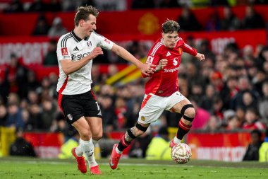 Manchester United takımından Alejandro Garnacho, 2 Mart 2025 tarihinde Old Trafford, Manchester, Birleşik Krallık 'ta oynanan 5.