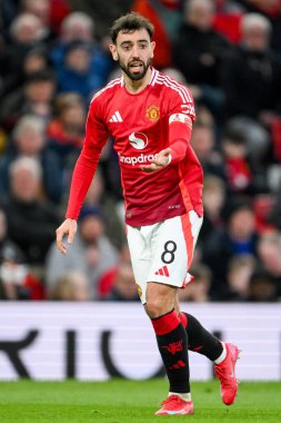 Manchester United 'dan Bruno Fernandes, 2 Mart 2025' te Old Trafford, Manchester, İngiltere 'de oynanan 5.