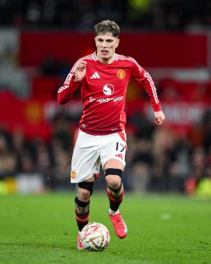 Manchester United 'dan Alejandro Garnacho, 2 Mart 2025' te Old Trafford, Manchester, İngiltere 'de oynanan 5.