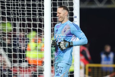 Nottingham Ormanı 'ndan Matz Sels, Nottingham City Ground, Nottingham, İngiltere' de oynanan Emirates FA Cup 5. tur karşılaşmasında hakem Tony Harrington 'ın tam zamanlı vuruş yapmasına tepki gösterdi.