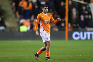 Blackpool 'dan Rob Apter, Sky Bet Ligi 1 maçında Blackpool-Peterborough United maçında Bloomfield Road, Blackpool' da, 4 Mart 2025 'te