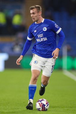 Cardiff City 'den Sivert Mannsverk, Cardiff City' nin Cardiff City Stadyumu 'nda oynanan Cardiff City - Burnley maçında, 4 Mart 2025