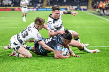 Leopar Leopar takımından Tesi Niu, 6 Mart 2025 'te MKM Stadyumu' nda oynanan 4. Betfred Süper Lig karşılaşmasında Leigh Leoparları 'na karşı oynuyor.