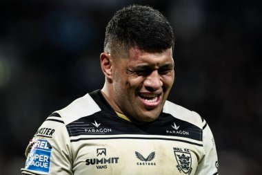 Hull FC 'den John Asiata Betfred Süper Lig 4. Raundunda Hull FC, Leigh Leopards' a karşı MKM Stadyumu, Hull, Birleşik Krallık 'ta 6 Mart 2025