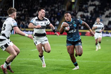 Leopar Leopar takımından Tesi Niu, 6 Mart 2025 'te MKM Stadyumu' nda oynanan 4. Betfred Süper Lig karşılaşmasında Leigh Leoparları 'na karşı oynuyor.