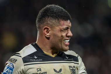 Hull FC 'den John Asiata Betfred Süper Lig 4. Raundunda Hull FC, Leigh Leopards' a karşı MKM Stadyumu, Hull, Birleşik Krallık 'ta 6 Mart 2025