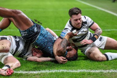 Leopar Leopar takımından Tesi Niu, 6 Mart 2025 'te MKM Stadyumu' nda oynanan 4. Betfred Süper Lig karşılaşmasında Leigh Leoparları 'na karşı oynuyor.