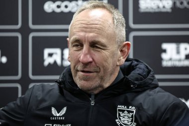 John Cartwright, MKM Stadyumu, Hull, Birleşik Krallık 'ta oynanan Betfred Süper Lig 4. Raundu karşılaşmasında Hull FC, Leigh Leopards' a karşı oynanan maç sonrası basın toplantısında soruları yanıtladı.