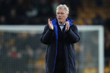 Everton 'ın David Moyes teknik direktörü, Premier League maçından sonra Wolverhampton Wanderers Everton' a karşı Molineux, Wolverhampton, İngiltere 'de 8 Mart 2025' te oynanan