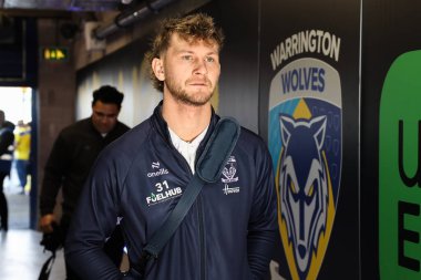 Warrington Wolves 'tan Alfie Johnson, 9 Mart 2025' te Warrington, İngiltere 'deki Halliwell Jones Stadyumu' nda oynanan Warrington Wolves vs vs Wakefield Trinity maçında Betfred Süper Lig 4.