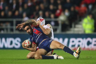 Tyrone May of Hull KR, 7 Mart 2025 'te St Helens vs Hull KR' da oynanan Betfred Süper Lig 4. Raundunda St. Helens vs Hull KR 'a karşı St. Helens Stadyumu' nda St. Helens 'li Harry Robertson ile karşı karşıya geldi.