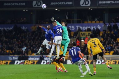 Wolverhampton Wanderers 'dan Jos S Premier League maçında Wolverhampton Wanderers, Everton' a karşı Molineux, Wolverhampton, Birleşik Krallık 'ta 8 Mart 2025' te topa vuruyor.