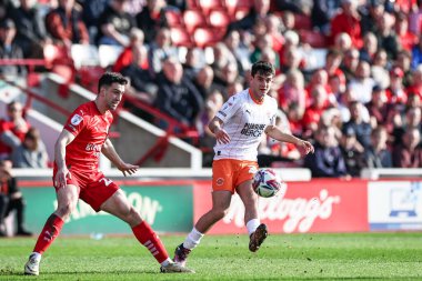 Blackpool takımından Rob Apter, 8 Mart 2025 'te Oakwell, Barnsley, İngiltere' de oynanan 1.