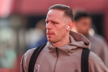 Nottingham Ormanı 'ndan Matz Sels Premier League maçı sırasında Nottingham Forest Manchester City' ye karşı 8 Mart 2025 'te İngiltere' nin Nottingham şehrinde geldi.