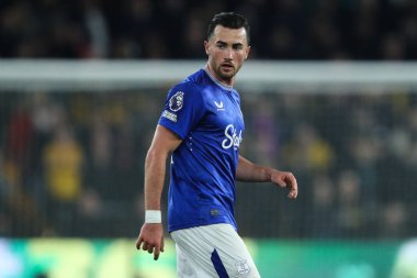 Everton 'dan Jack Harrison Premier League maçı sırasında Wolverhampton Wanderers, Everton' a karşı Molineux, Wolverhampton, Birleşik Krallık, 8 Mart 2025